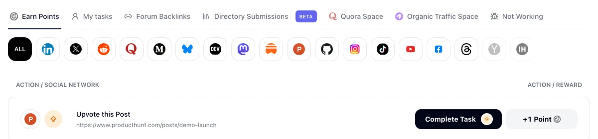 Multi-Platform Growth — Upvote.club interface